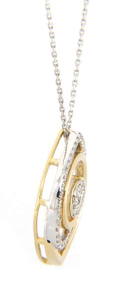 Powerful Diamond Cluster Swirl Pendant on Chain
