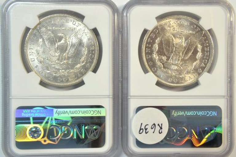 Blazing 1902-O & 1904-O Morgan Silver Dollars. NGC MS64