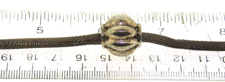 Vintage Sterling Silver Popcorn Chain With Center Ball