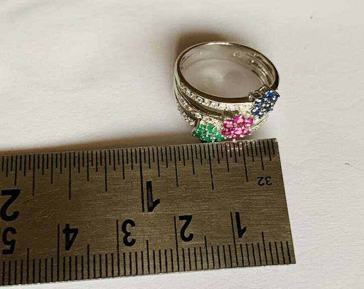 14kt Gold, Ruby, Emerald, Blue Sapphire, & Diamond Ring!