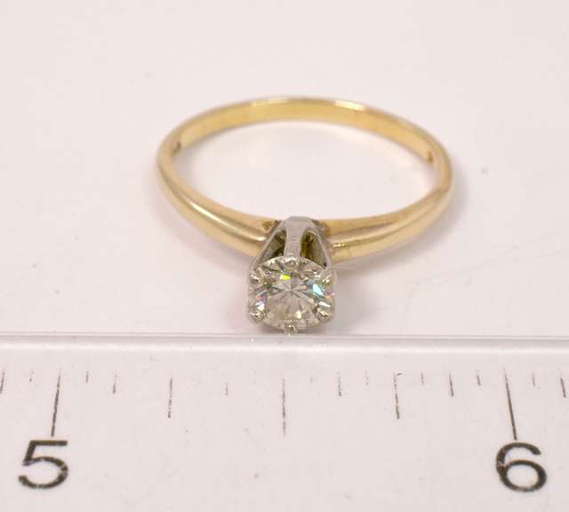 Lush .5 Ct Solitaire Diamond Set in 6 Prong 14K Gold Ring