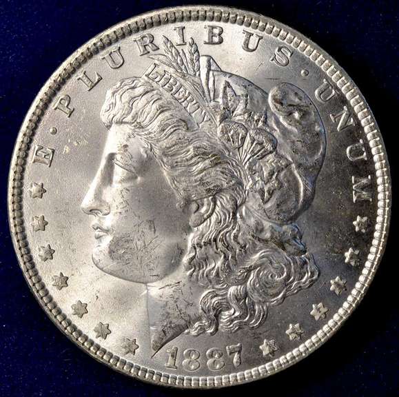 1887 Morgan Silver Dollar BU VAM-12A Alligator Eye