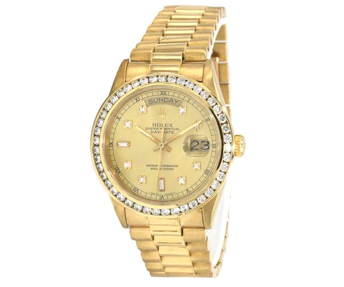 Rolex Day Date President 36mm, 18kt Diamond Bezel Watch
