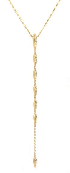 Fancy Diamond Linear Drop Pendant Necklace