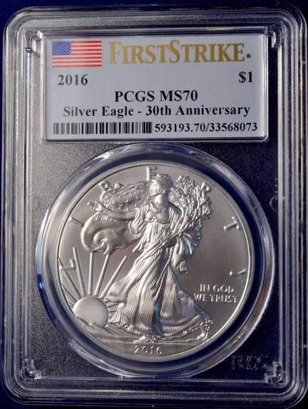 2016 American Silver Eagle PCGS MS70 30th Anniversary