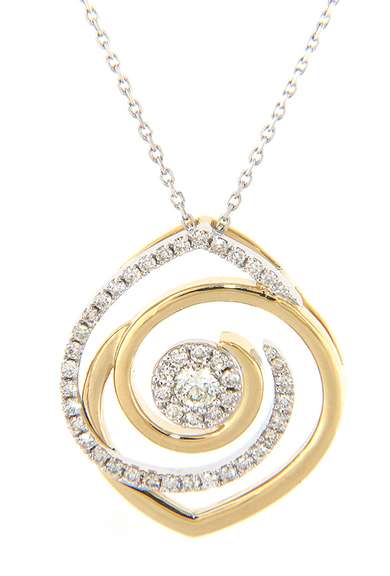 Powerful Diamond Cluster Swirl Pendant on Chain