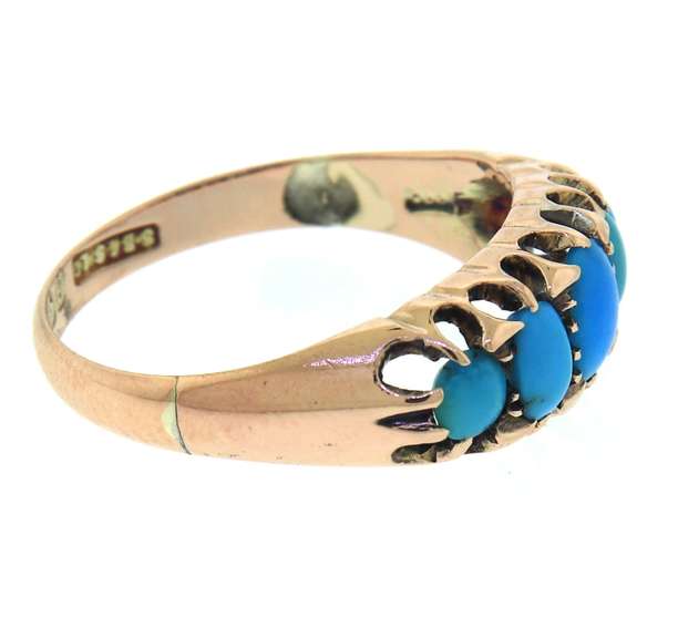 Antique Turquoise Gypsy Set Ring