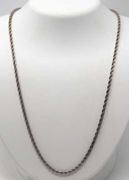 Vintage Sterling Silver Rope Chain Necklace