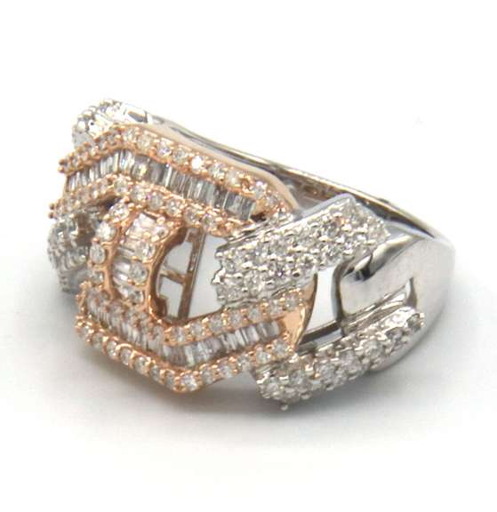 Romantic Two Tone Gold Diamond Ring