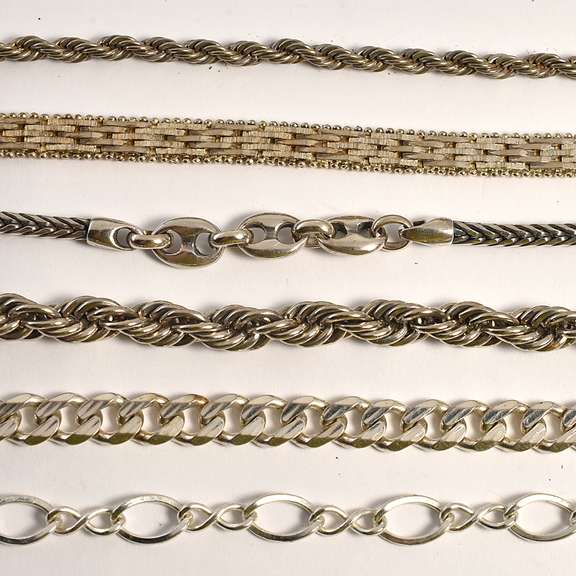 Group of 6 Sterling Bracelets of Various Styles