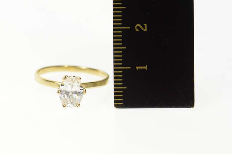14K Yellow Gold Classic Oval Solitaire Travel Engagement Ring