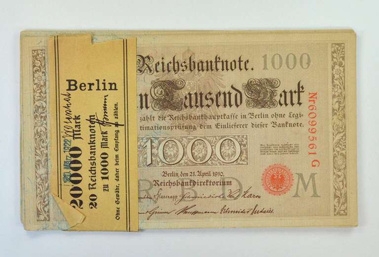 (20) Consecutive 1910 Germany 1,000 Marks Reichsbanknote #44b