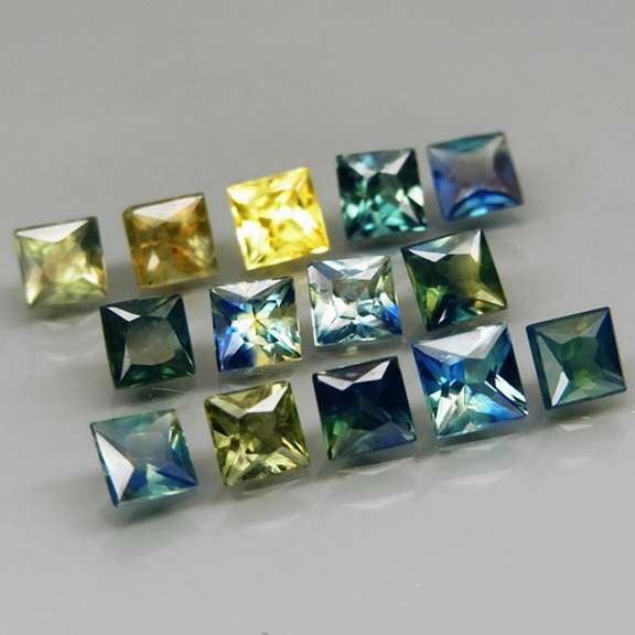 Unheated! 5.02ct princess cut Australian Sapphire set