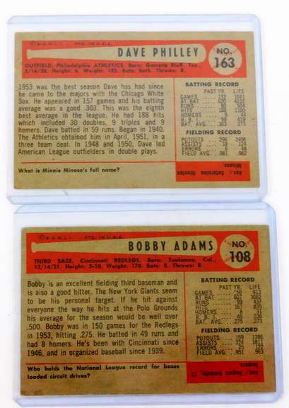2 Bowman 1954 Baseball Cards