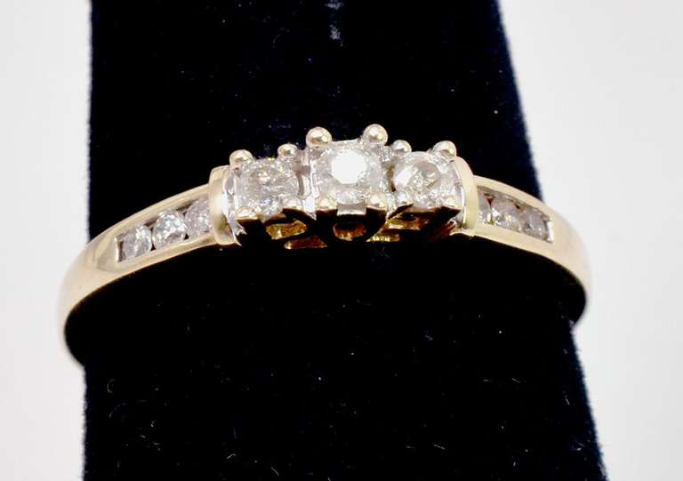 Sweet Diamond Engagement Ring in Yellow Gold