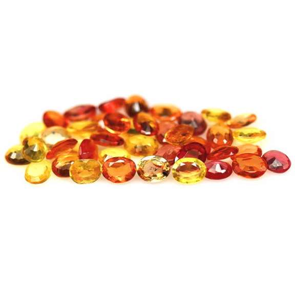 6.78ct heated only Autumn leave Sapphire set