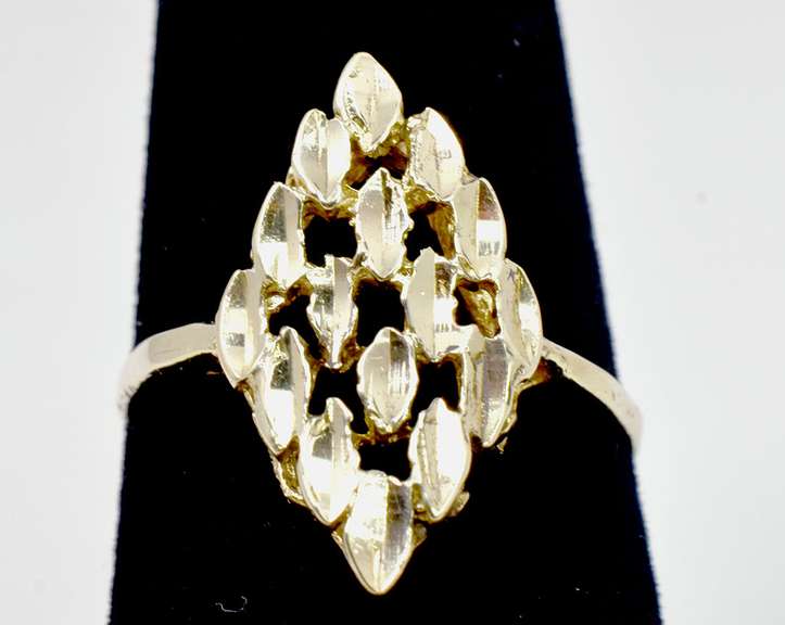 Diamond Cut 14KT Gold Ring