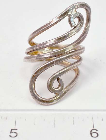 Large Swirl Sterling Silver Ring