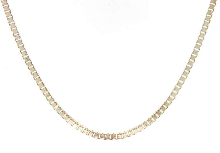 Italian Sterling Silver Gauge Box Chain Necklace