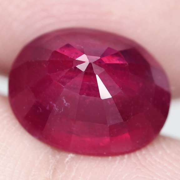 Rich blood red 4.77ct oval cut Ruby