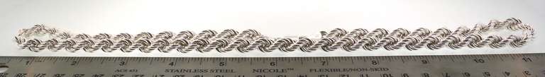 Italian Sterling Silver Rope Hollow Chain Necklace