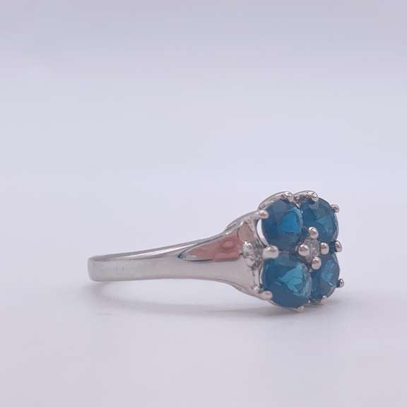 14kt Gold, Blue Sapphire, & Diamond Cocktail Ring
