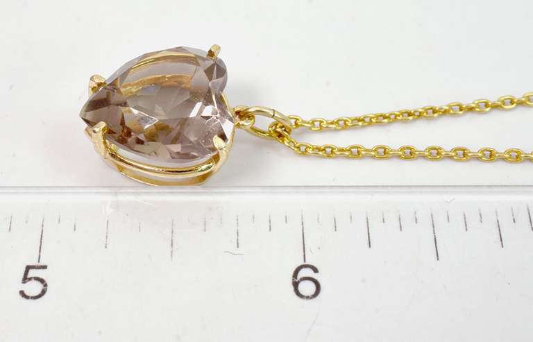 Smokey Quart Heart Necklace, 14KT