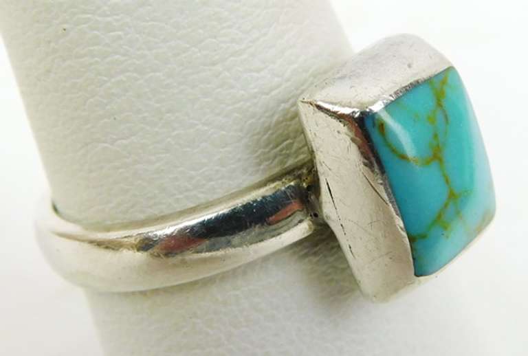 Sterling Silver Turquoise Ring, Size 9