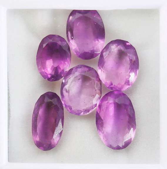 Heavy! 34.48ct 6 piece untreated Amethyst parcel