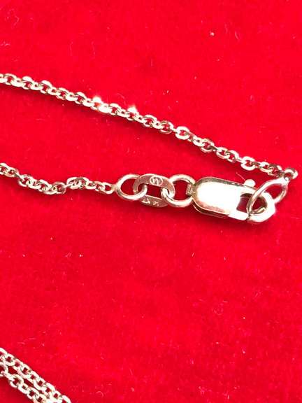 14K WHITE GOLD CHAIN WITH DIAMOND PENDANT