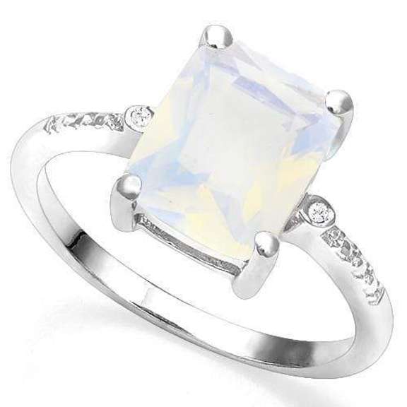925 STERLING SILVER 2.46 CT CREATED ETHIOPIAN OPAL & DIAMOND COCKTAIL RING