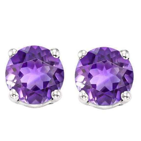 1.55 CT AMETHYST 925 STERLING SILVER EARRINGS STUD
