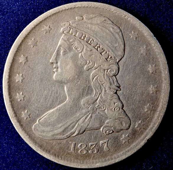 1837 Capped Bust Half Dollar, Circulated.