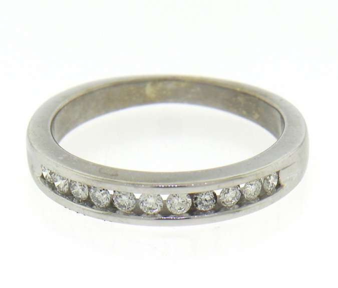 Brilliant White Gold Channel Set Diamond Band