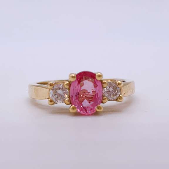 14kt Gold Pink Sapphire & Diamond Cocktail Ring