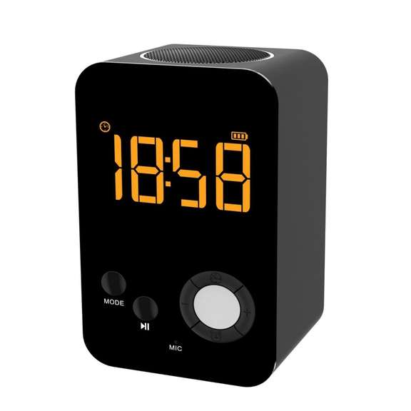 Bluetooth Speaker LED Alarm Clock Mirror Wireless
