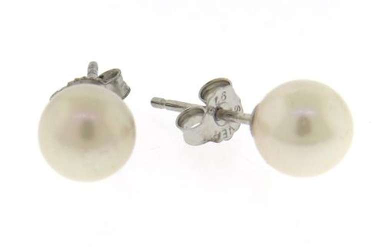 Sterling Silver 6-6.5mm Pearl Earrings