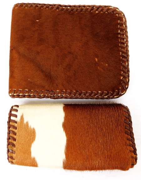 Vintage Pony Hair Leather Wallet & Key Holder