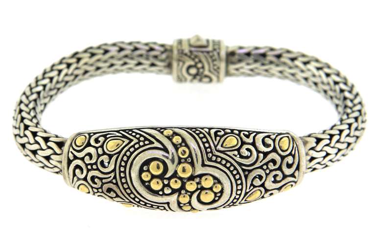 Sterling Silver Byzantine Bracelet and CZ Ring