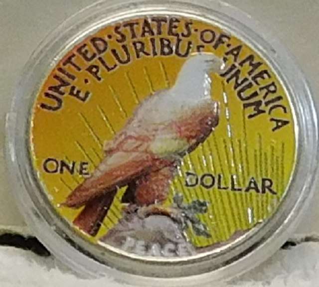1922 Colorized Peace Dollar