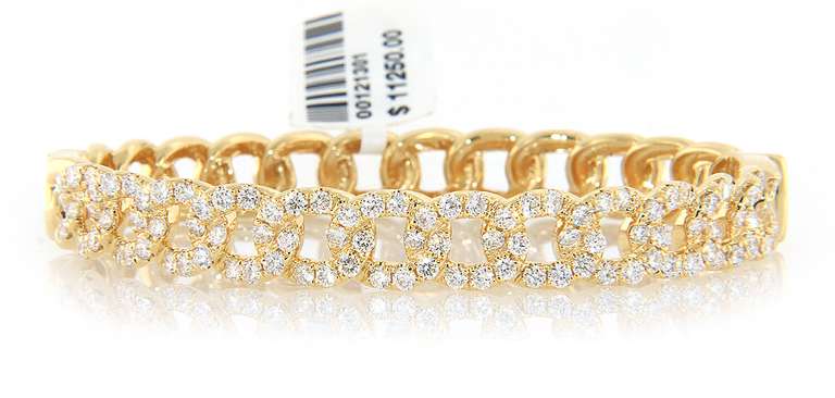 Luxurious 18kt Diamond open Link Bangle Bracelet