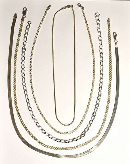 5 Sterling Necklaces of Varied Styles