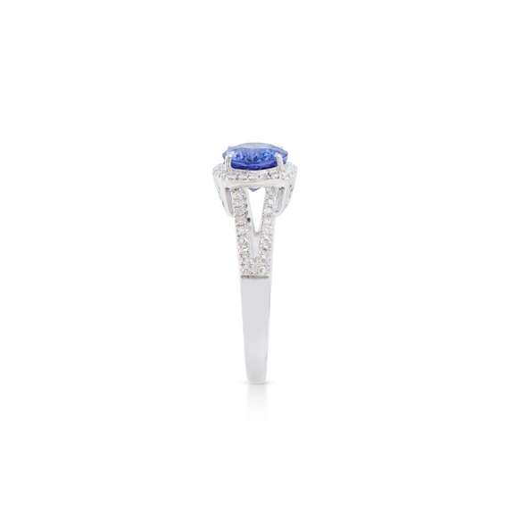 14KT White Gold 1.75ct Tanzanite and Diamond Ring