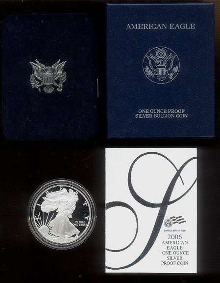 3 Different US Proof Silver Eagles: 2006, 2007, & 2008.