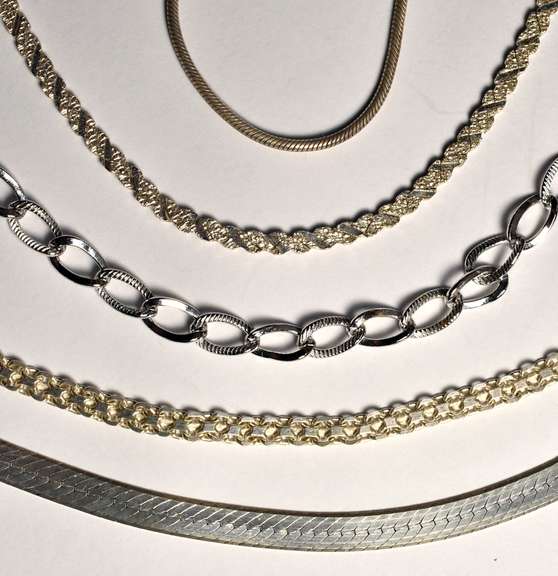 5 Sterling Necklaces of Varied Styles