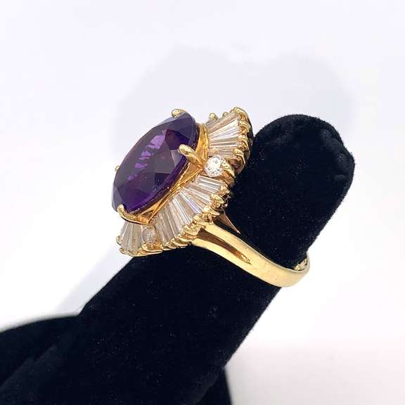 Fabulous Amethyst and Diamond Vintage Ring