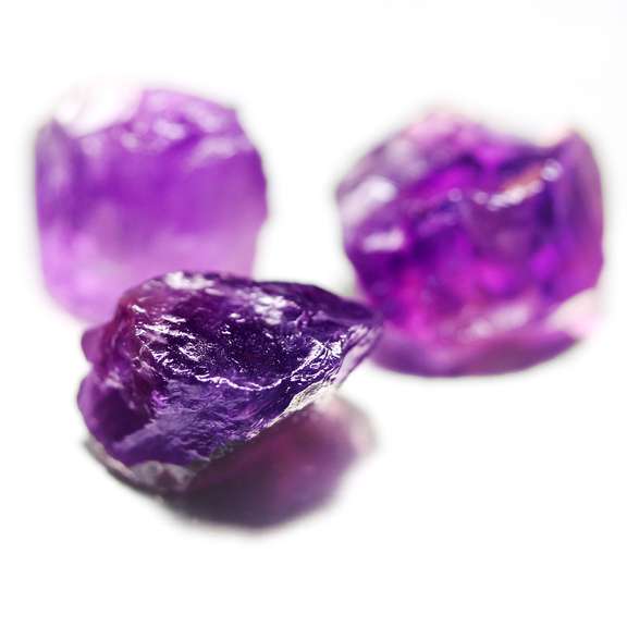 Collectors rich untreated 18.62ct uncut 3pc Amethyst set