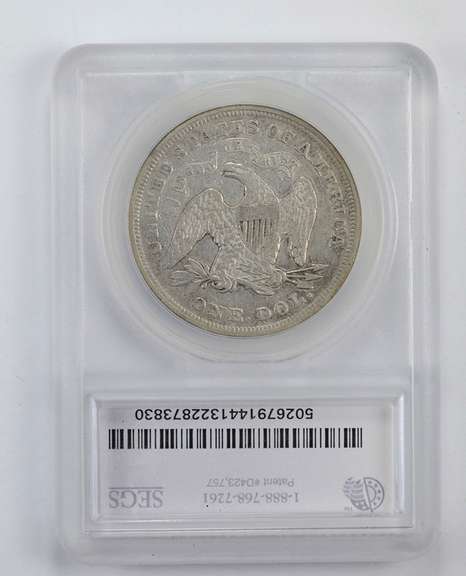 VF20 1871 Seated Liberty Silver Dollar - Graded by SEGS