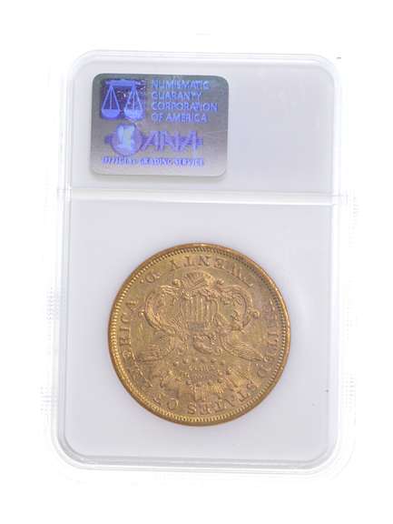 AU50 1873-S $20 Liberty Head Gold Double Eagle - Closed 3 - NGC