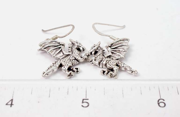 Dragon Sterling Silver Dangle Earrings